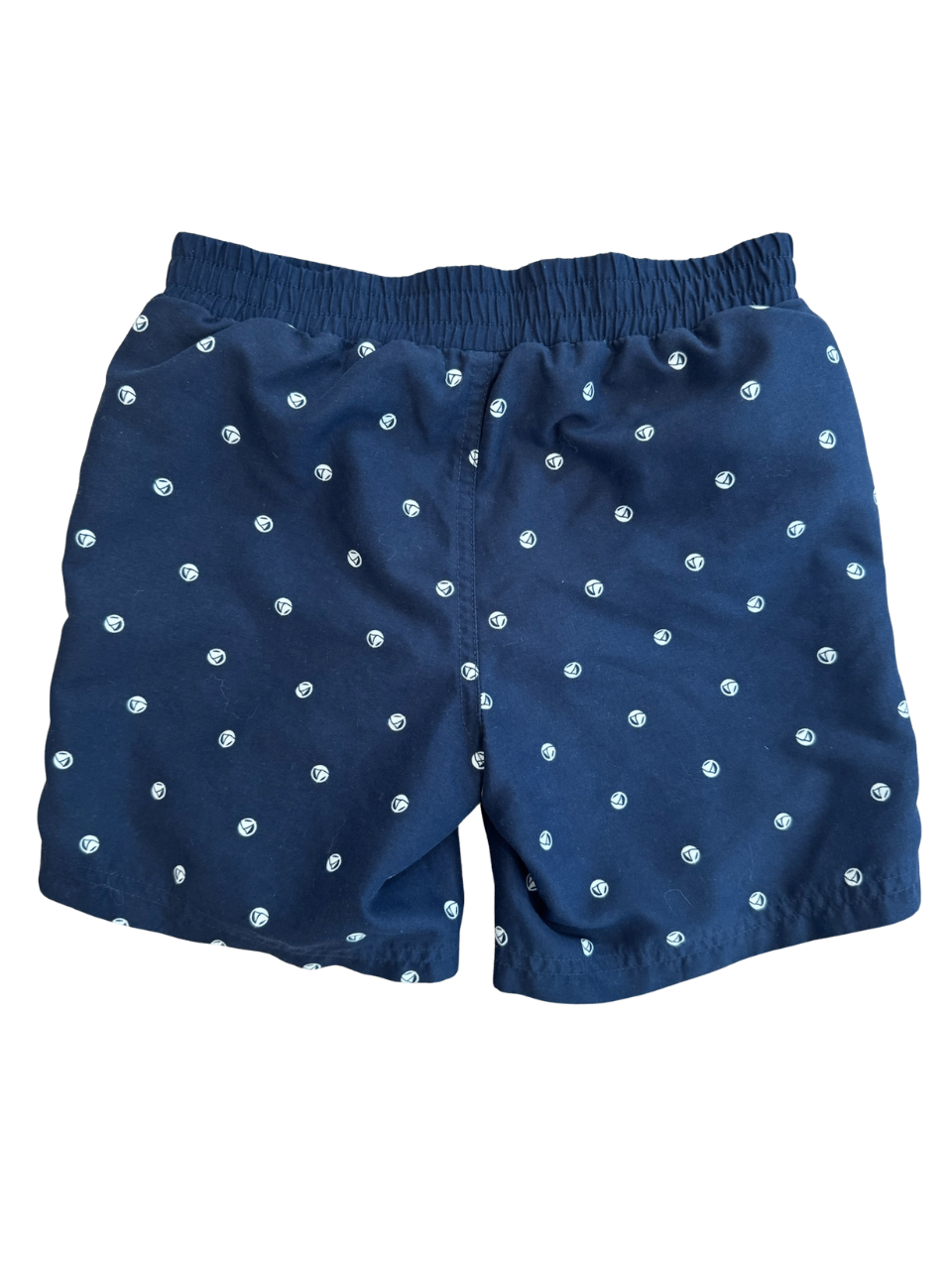 Badeshorts Marineblau mit weißem Logo-Print Gr.110 | Petit Bateau