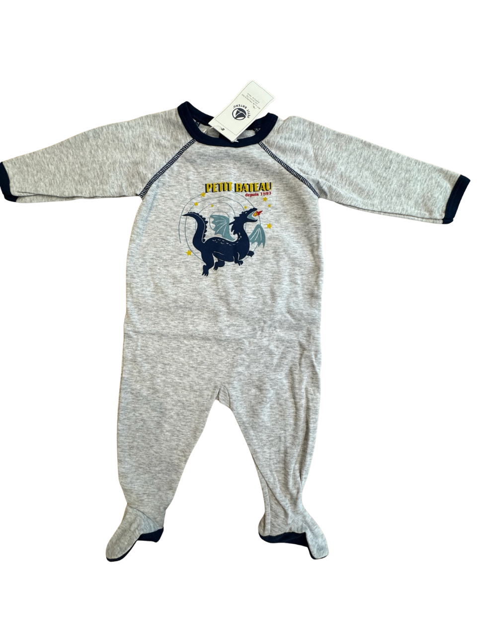 Strampler Grau Gr.62 | Petit Bateau