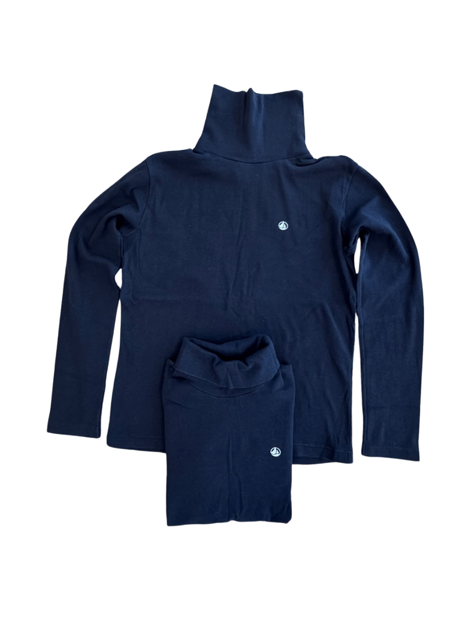 Set: 2x Rollkragenpullover Dunkelblau Gr.140 | Petit Bateau