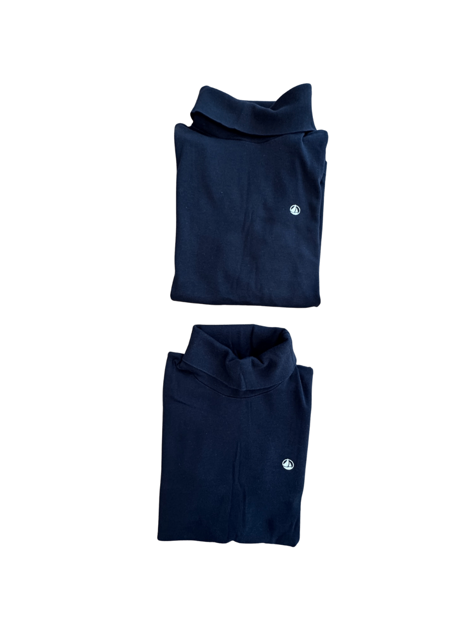 Set: 2x Rollkragenpullover Dunkelblau Gr.140 | Petit Bateau