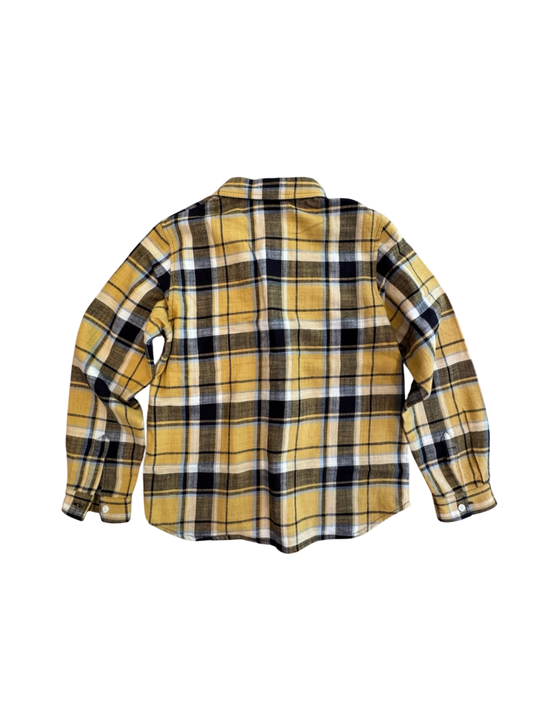 Flanell-Hemd Gelb-Schwarz kariert Gr.10 | Bonpoint