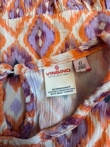 Kleid orange, violett Gr.116 | Vingino