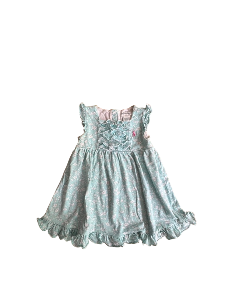 Kleidchen Baby-Girl Türkis mit Blümchen Gr.80/86 | Ralph Lauren