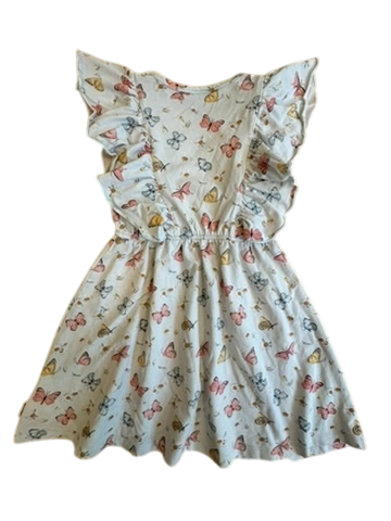 Kleid hellblau mit Schmetterlingen Gr.104 | Hust and Claire