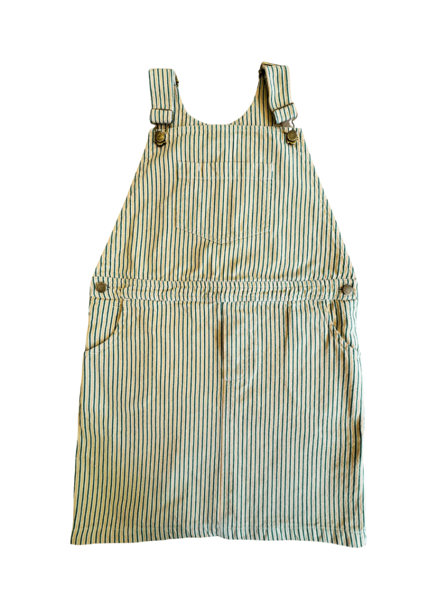Latzkleid gelb-grün gestreift Gr.10 | Arsène & Les Pipelettes