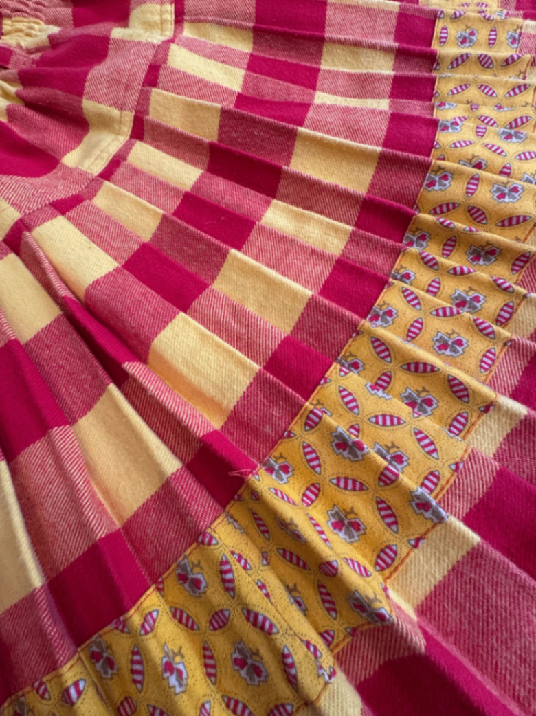 VINTAGE | Falten-Rock Rot-Gelb Gr.140 | Oilily