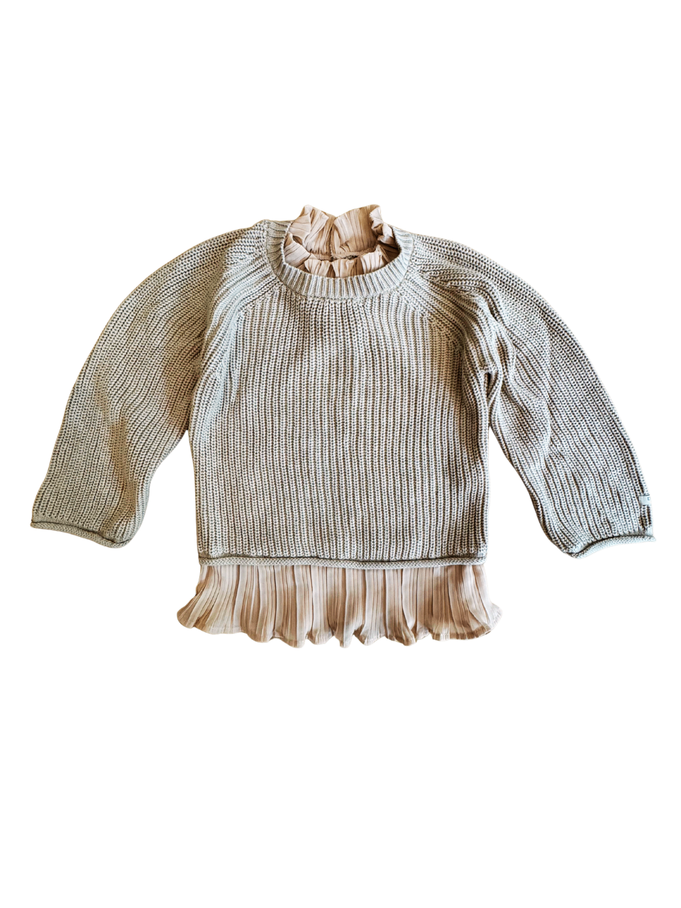 Pullover mit Rüschen Beige Gr.98 | Donsje