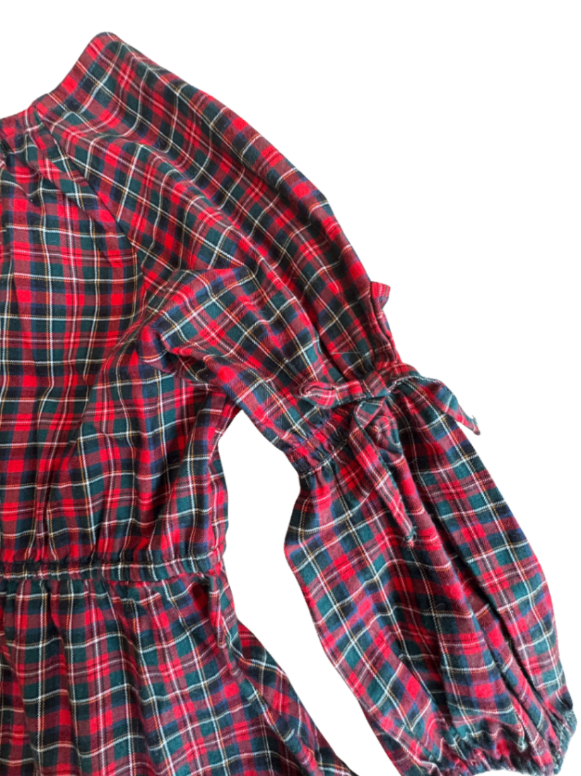 Kleid mit langen Ärmeln, festlich rot-grün kariert Gr.98 | name it