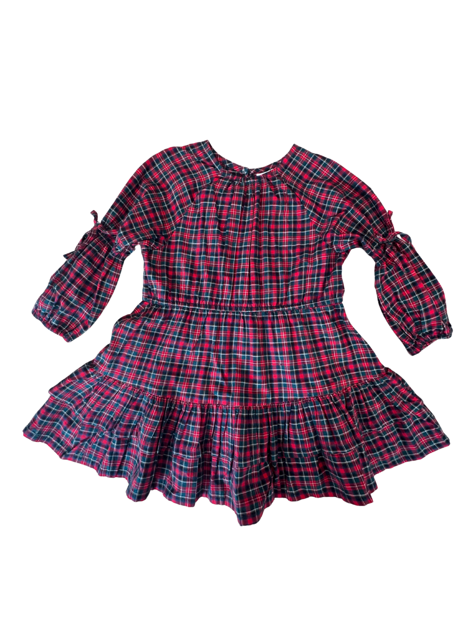 Kleid mit langen Ärmeln, festlich rot-grün kariert Gr.98 | name it