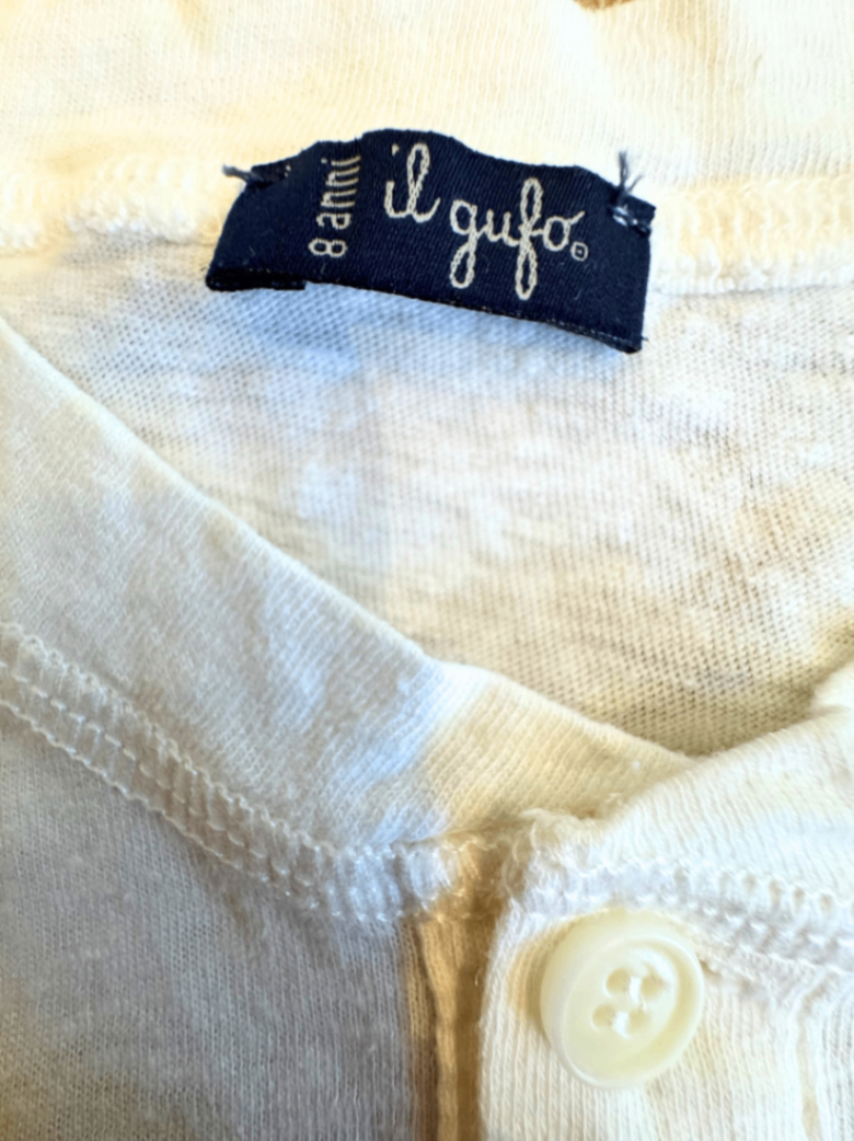 Longsleeve Creme mit Knopfleiste Gr.8 | il gufo