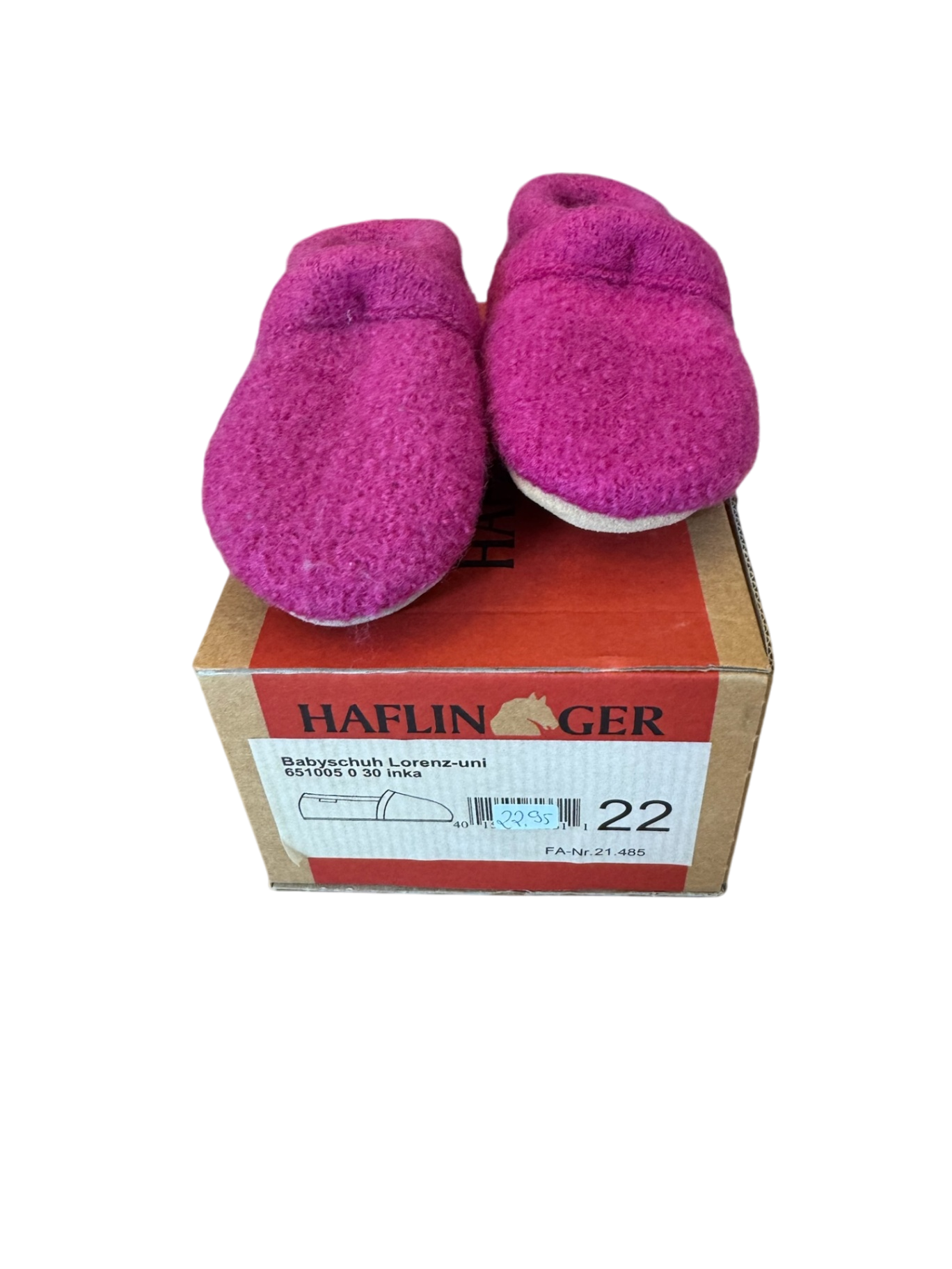 Hausschuhe Baby "Lorenz uni" pink Gr.22 | Haflinger