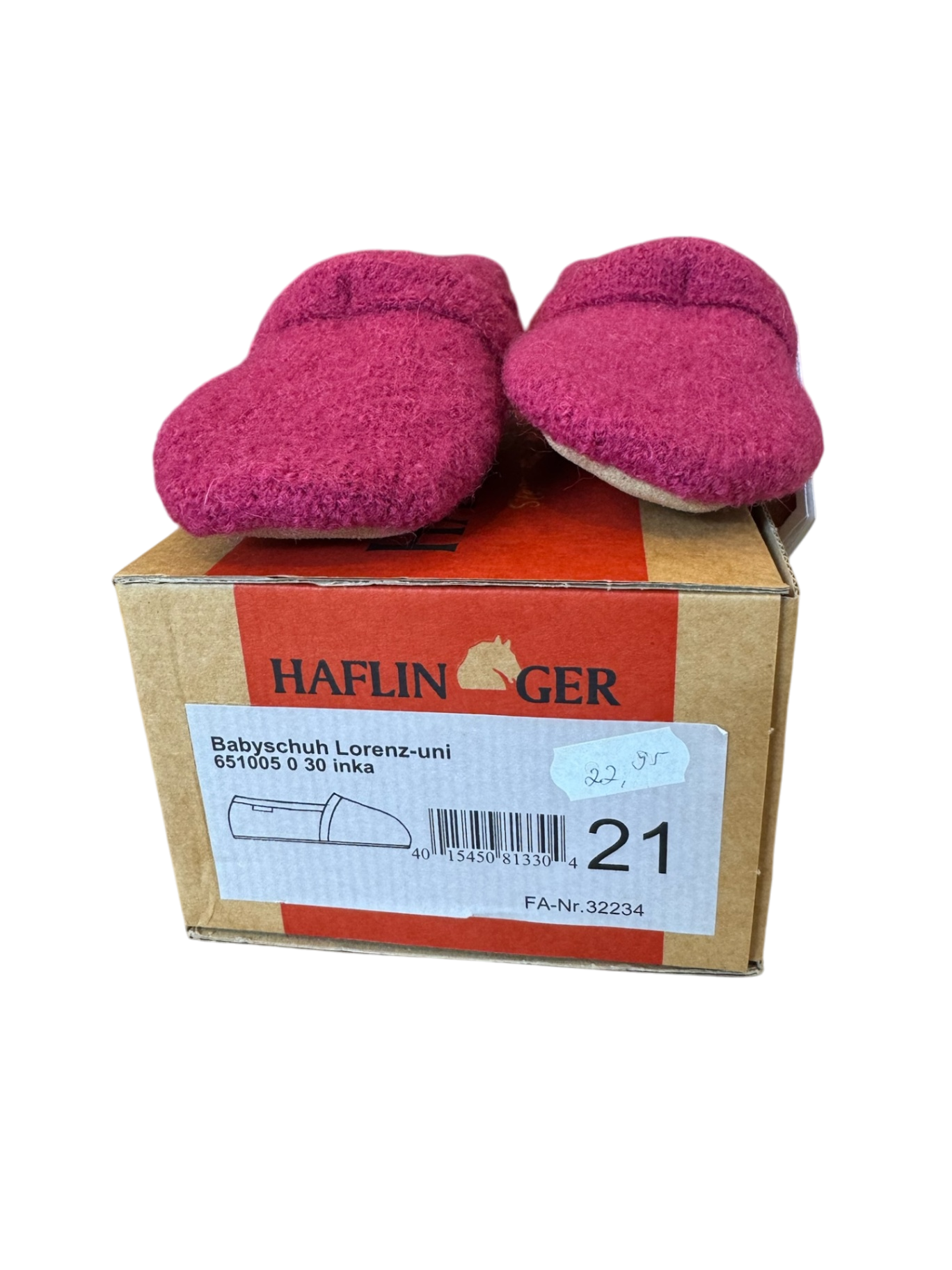 Hausschuhe Baby "Lorenz uni" pink Gr.21 | Haflinger