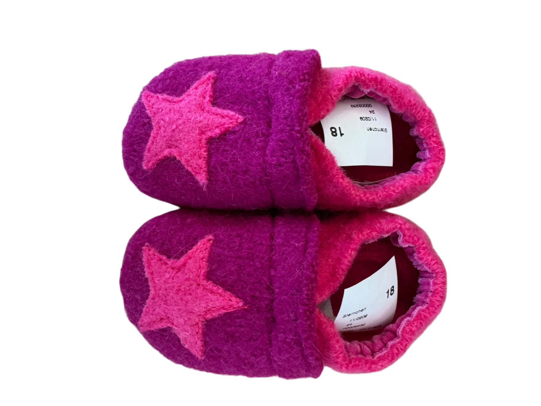 Hausschuhe Babyschuhe "Sternchen" lila Gr.18 | Nanga