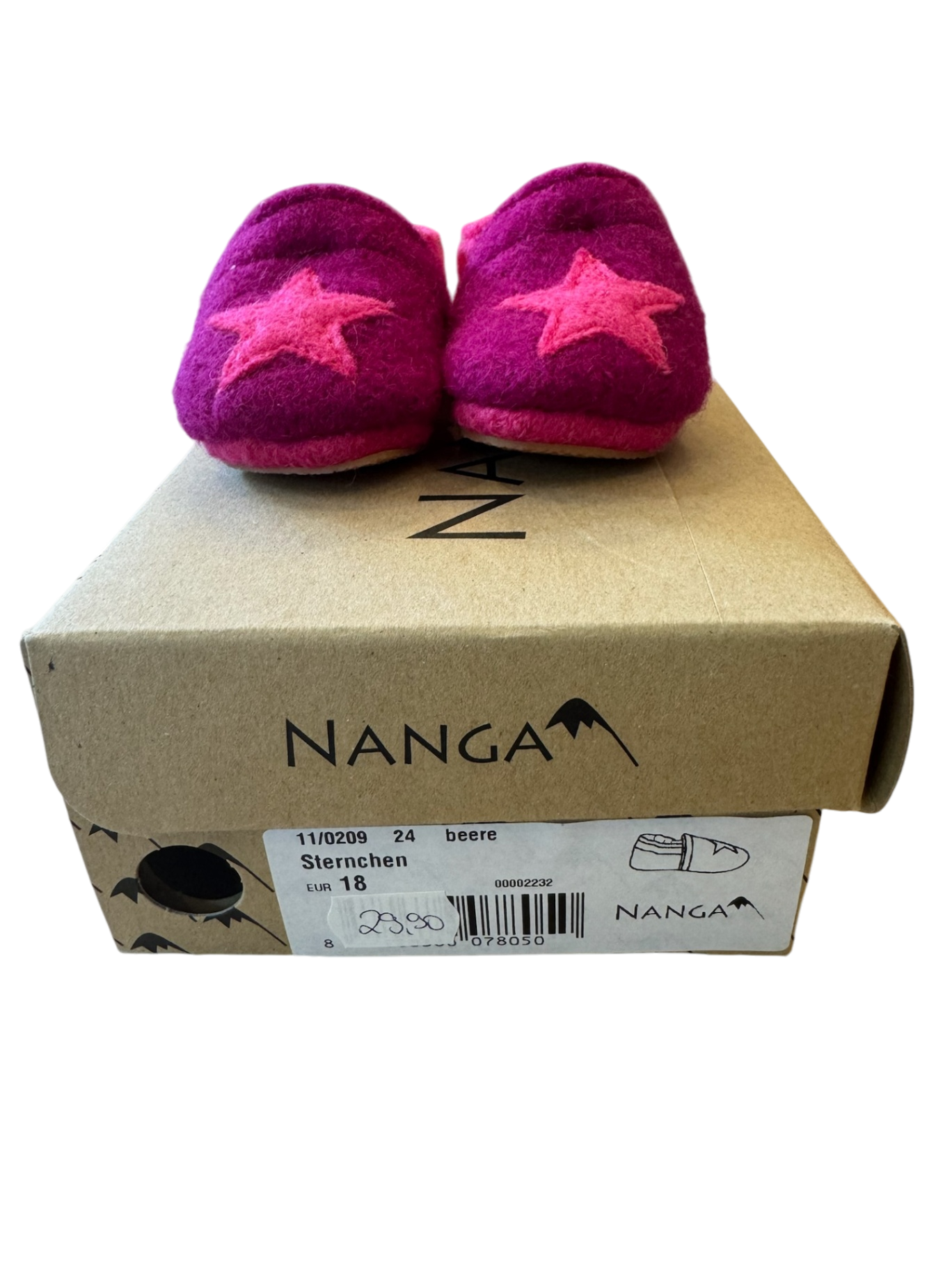 Hausschuhe Babyschuhe „Sternchen“ lila Gr.18 | Nanga
