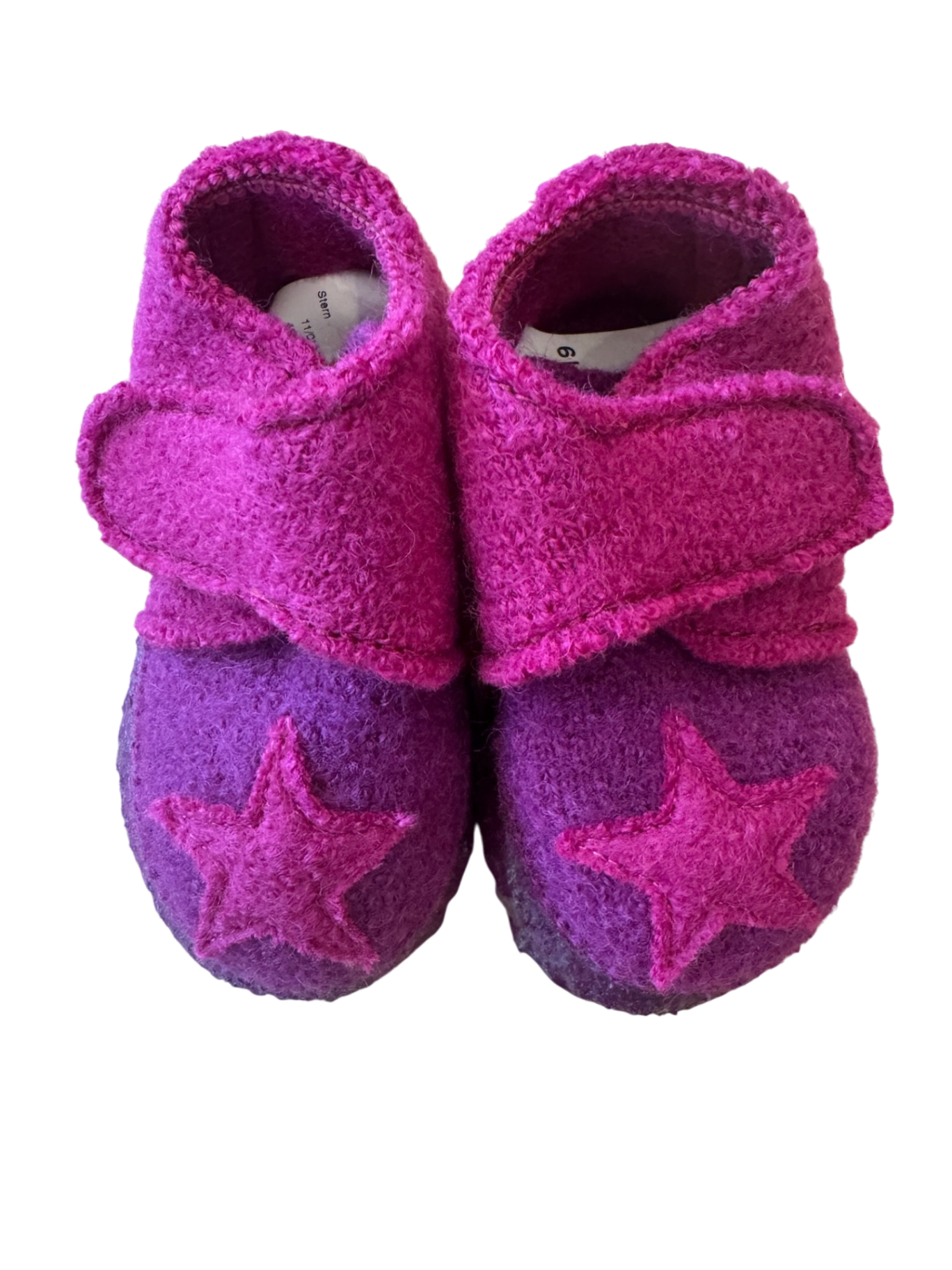 Hausschuhe Babyschuhe "Stern" bordeaux Gr.19 | Nanga