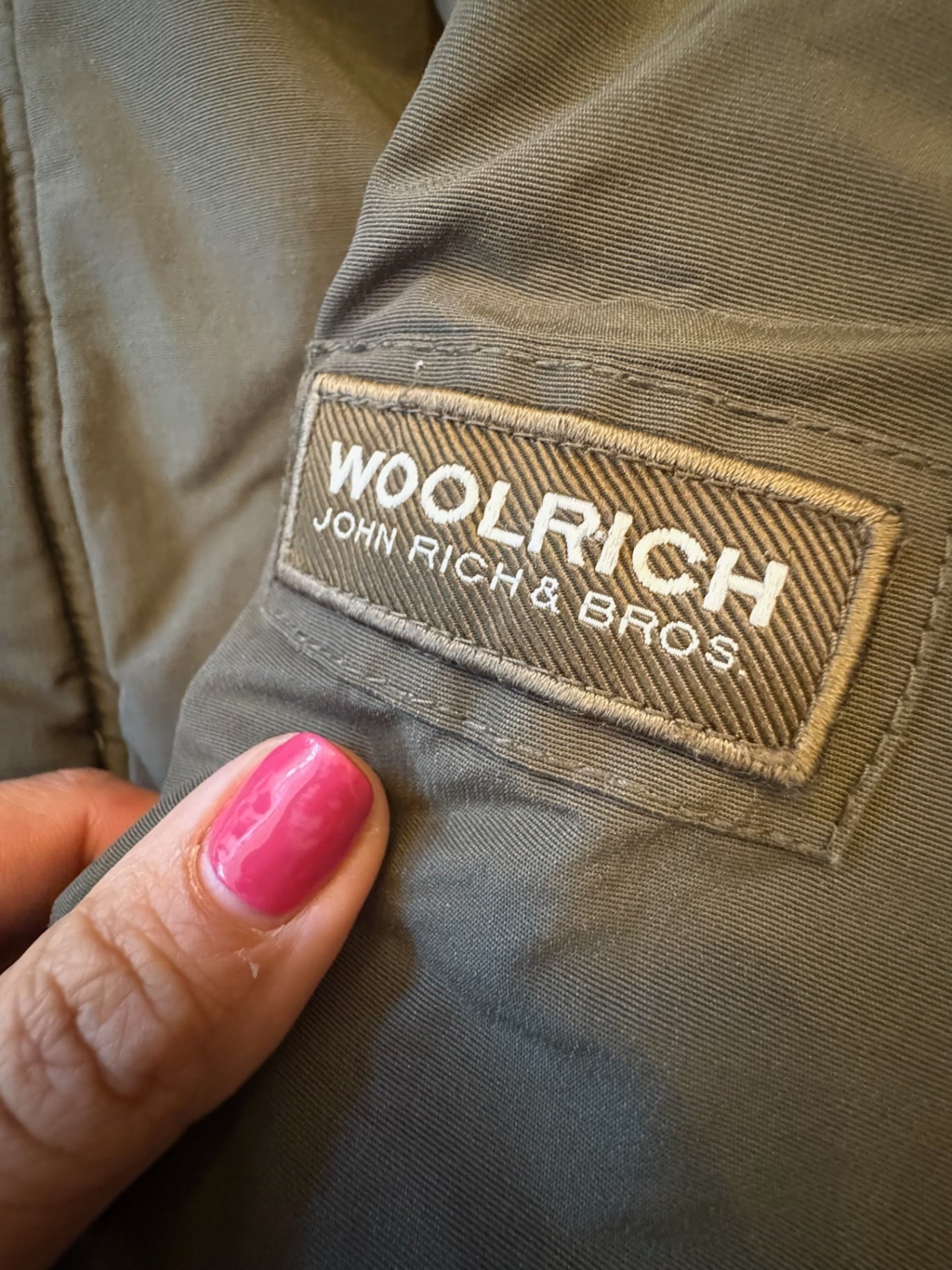 Bomberjacke Blouson Kapuze Echtfell abnehmbar Khaki Gr.10 | Woolrich