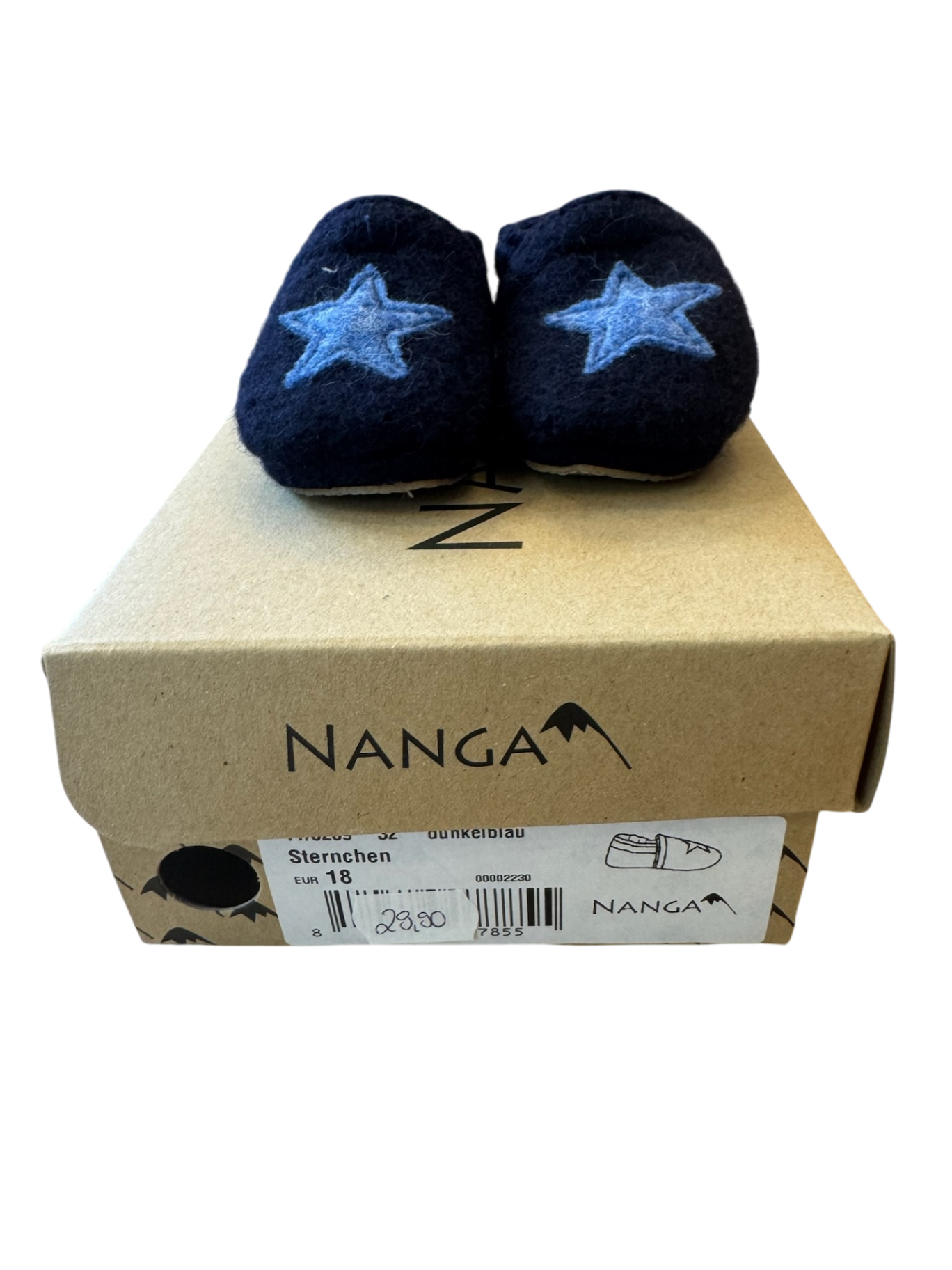 Hausschuhe Babyschuhe "Sternchen" blau Gr.18 | Nanga
