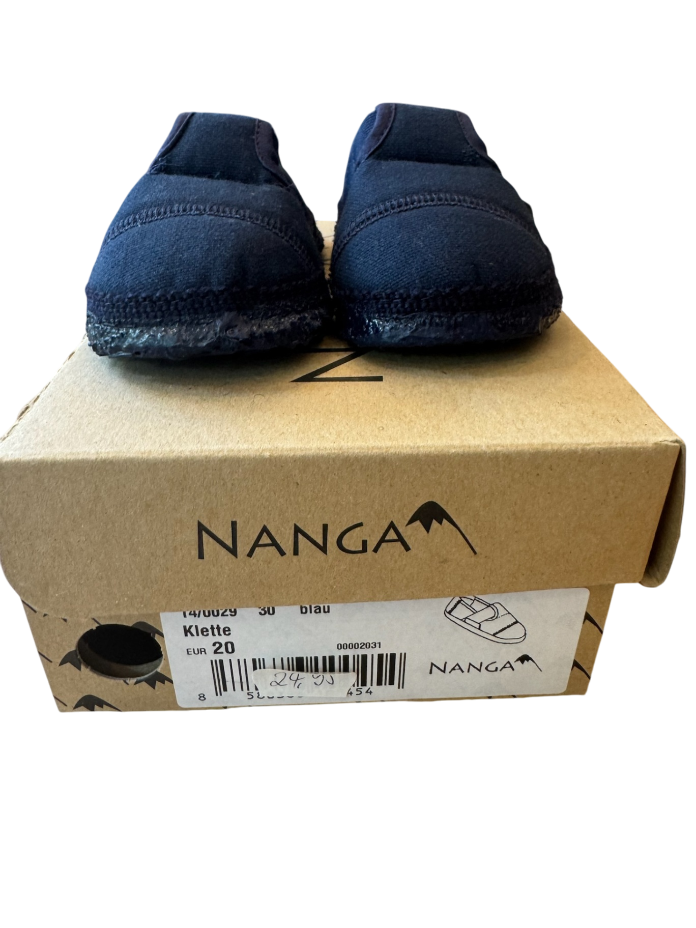 Hausschuhe Babyschuhe "Klette" blau Gr.20 | Nanga