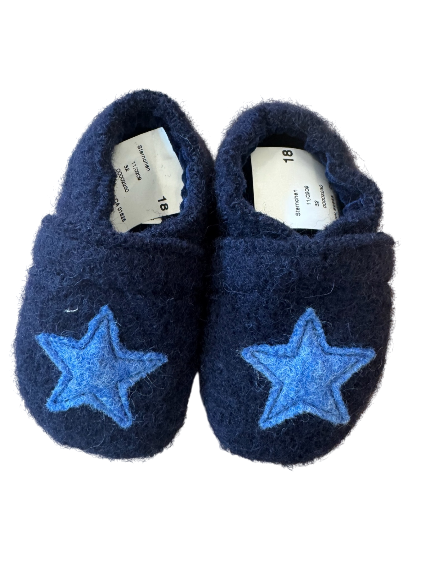 Hausschuhe Babyschuhe "Sternchen" blau Gr.18 | Nanga