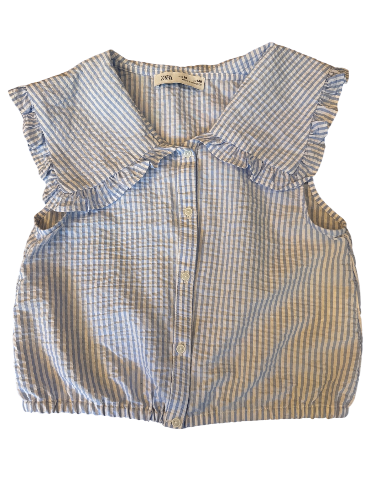 Bluse Blau weiß gestreift Gr.10 | Zara