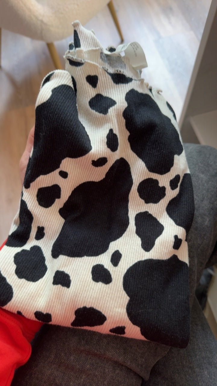 Shirt Weiß mit schwarzen Flecken Gr.146 | h&m