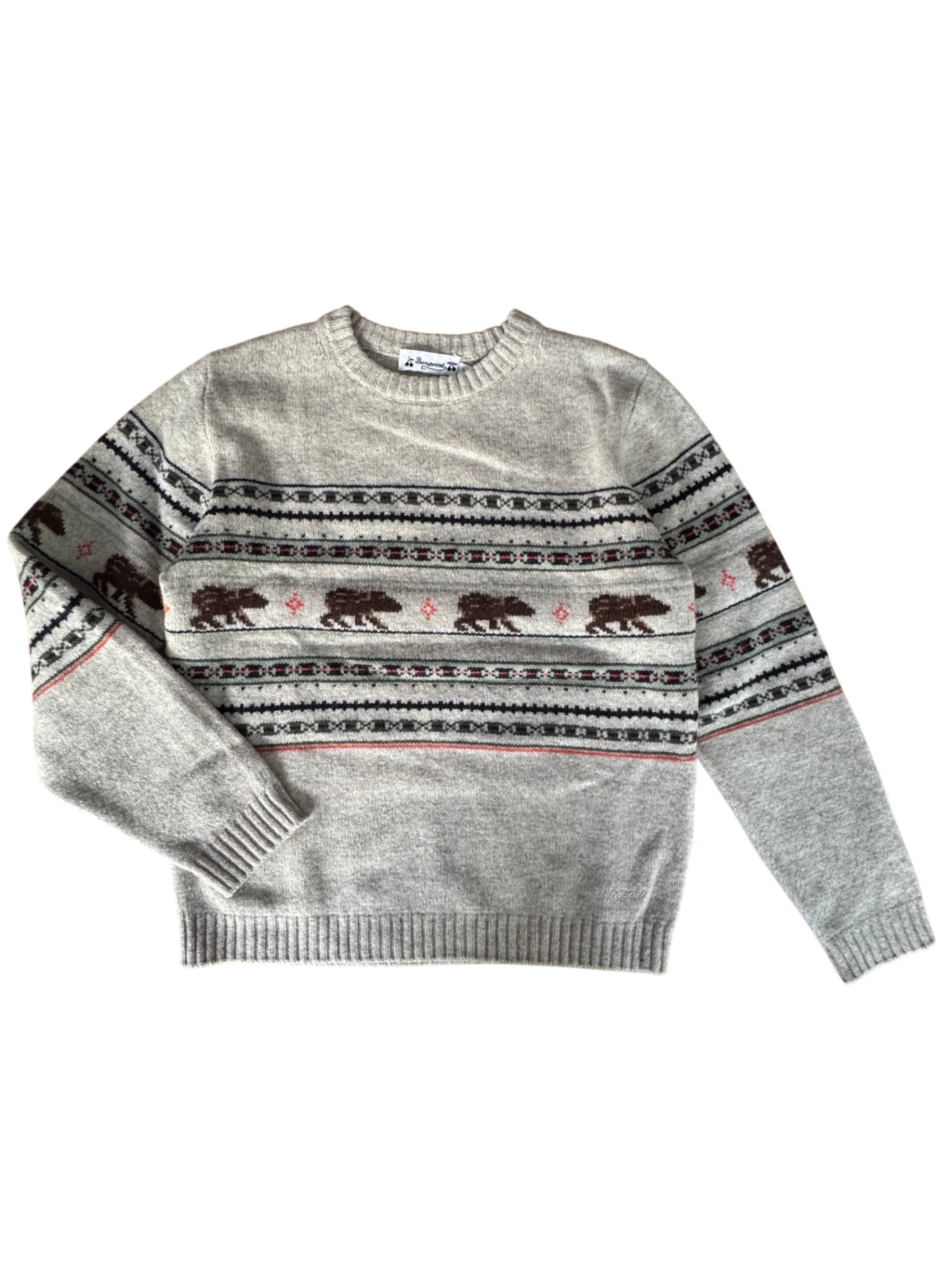 im Norweger-Stil Rundhals Beige Gr.10 | Bonpoint
