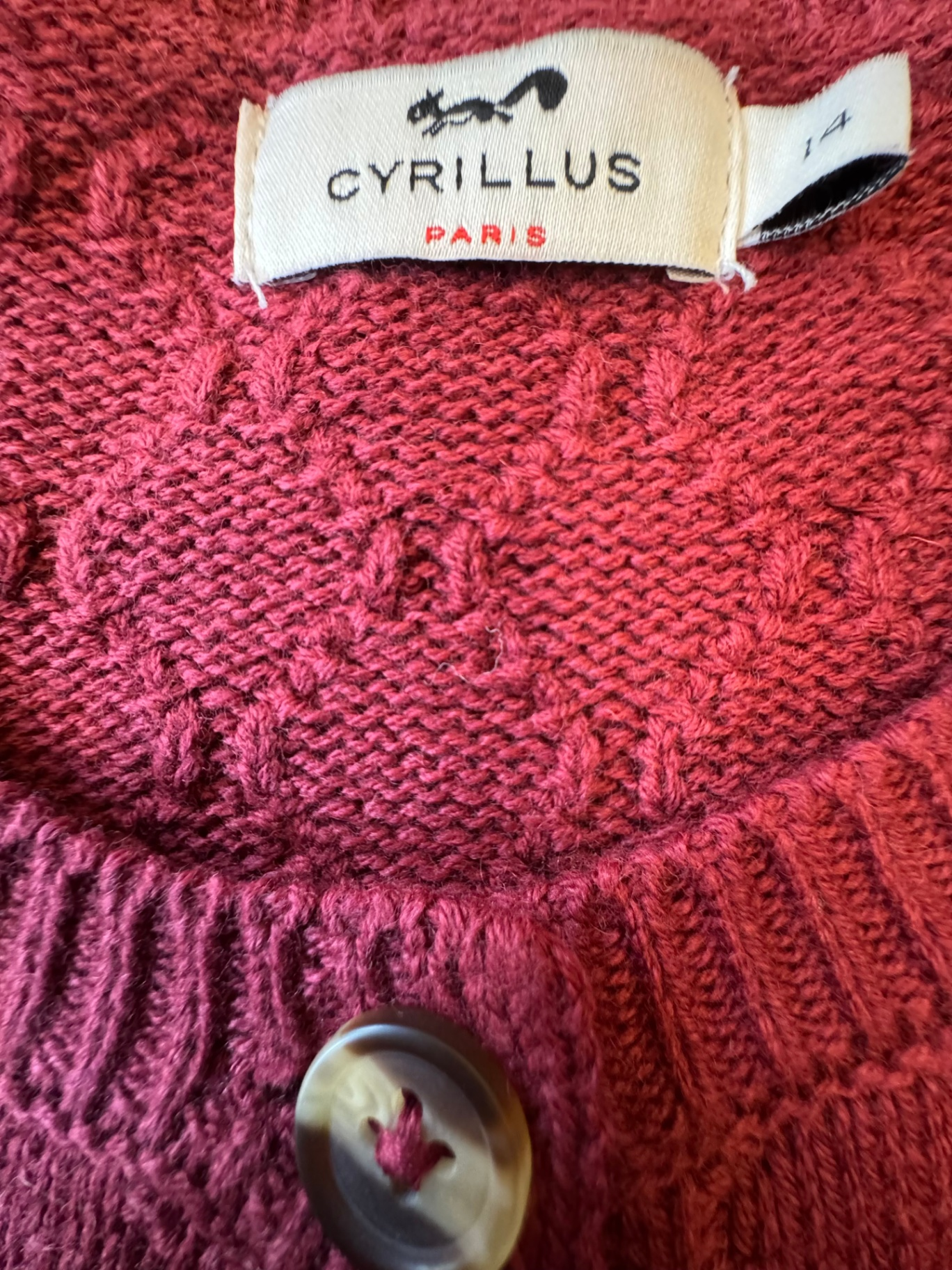 Cardigan burgunderrot Gr.14 | Cyrillus