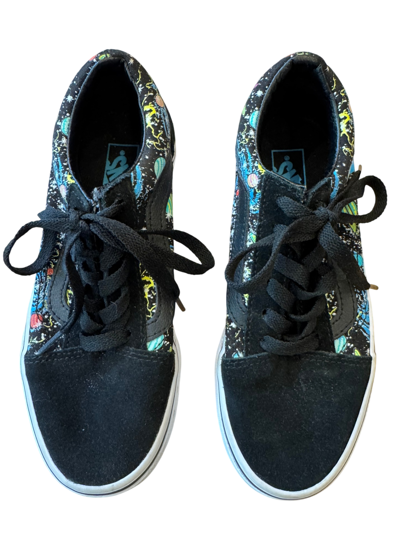 Turnschuhe Schwarz mit buntem Weltall-Motiv Gr.33 | Vans