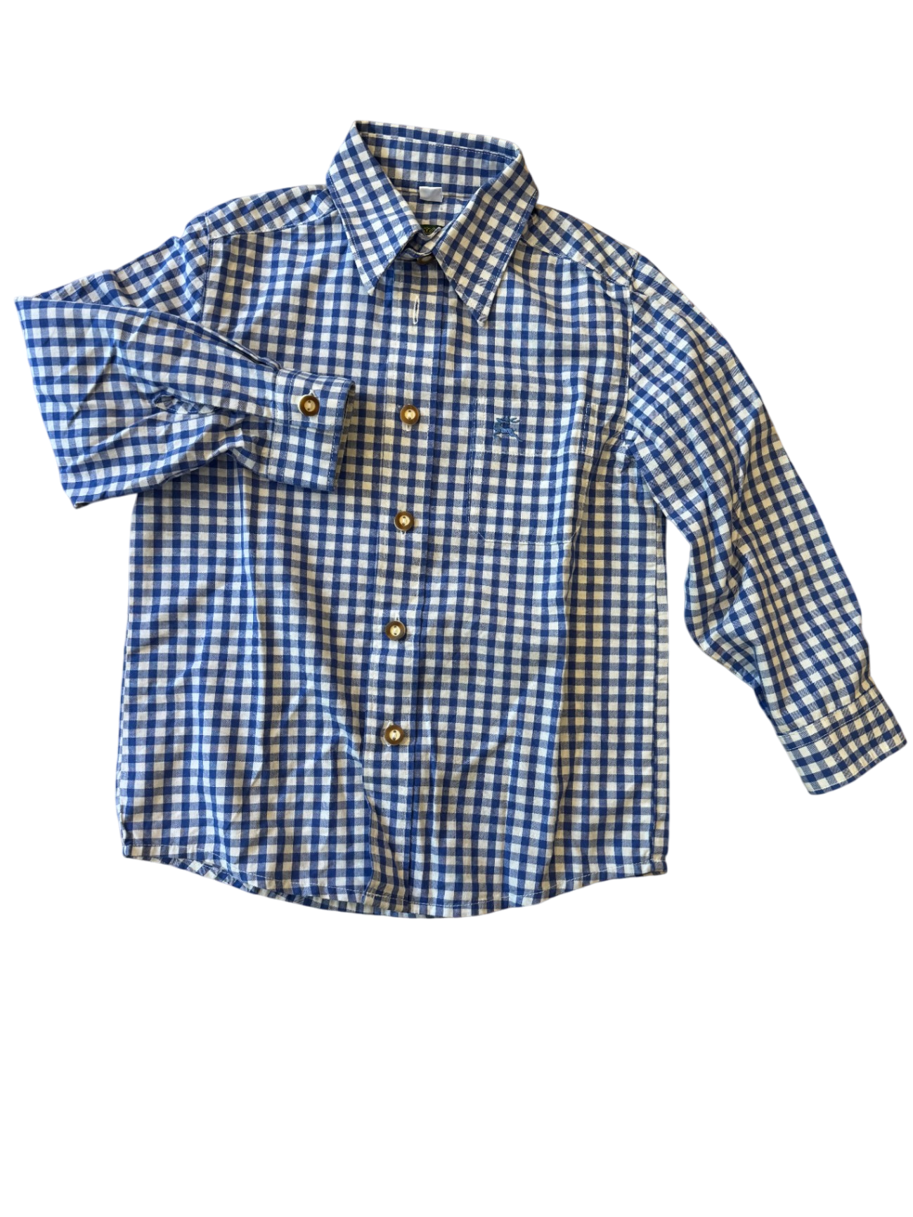 Hemd Jungs Blau-Weiss kariert Gr.110/116 | OS Trachten