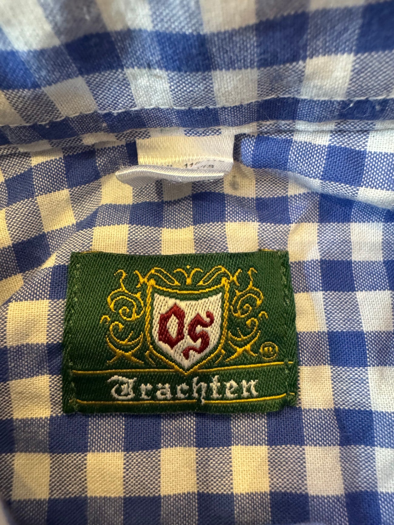 Hemd Jungs Blau-Weiss kariert Gr.110/116 | OS Trachten
