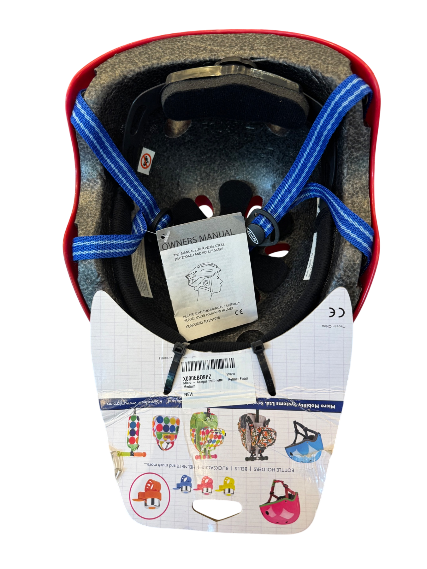 Schutzhelm Rot-Weiß Gr.M (53-57cm) | micro