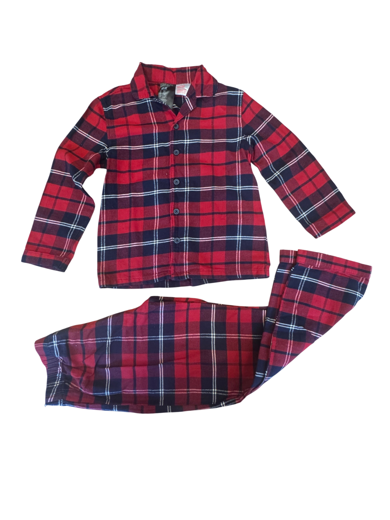 Pyjama rot-schwarz kariert Gr.122 | H&M