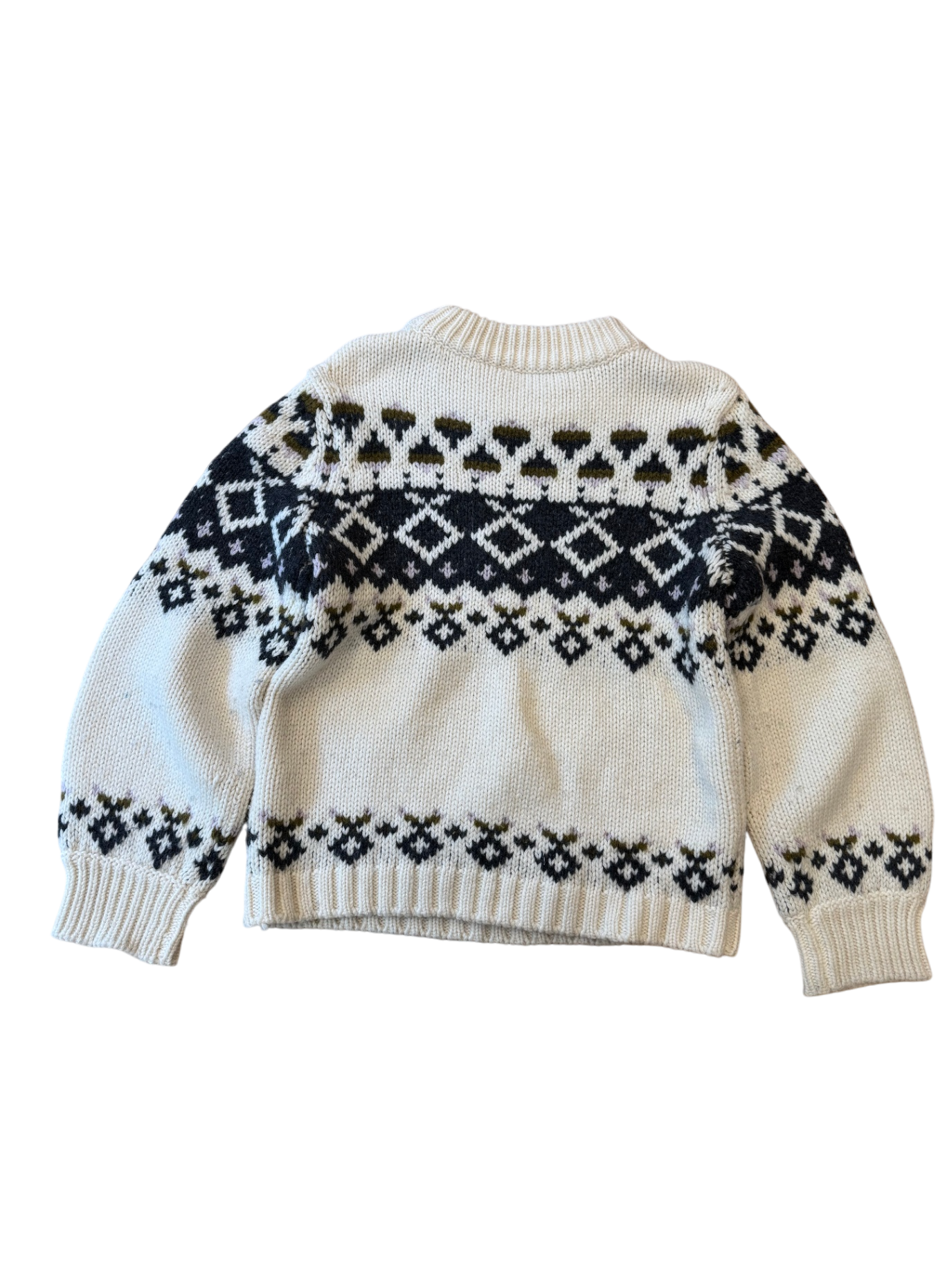 Pullover im Norweger-Stil Weiß, Schwarz Gr.10 | Bonpoint