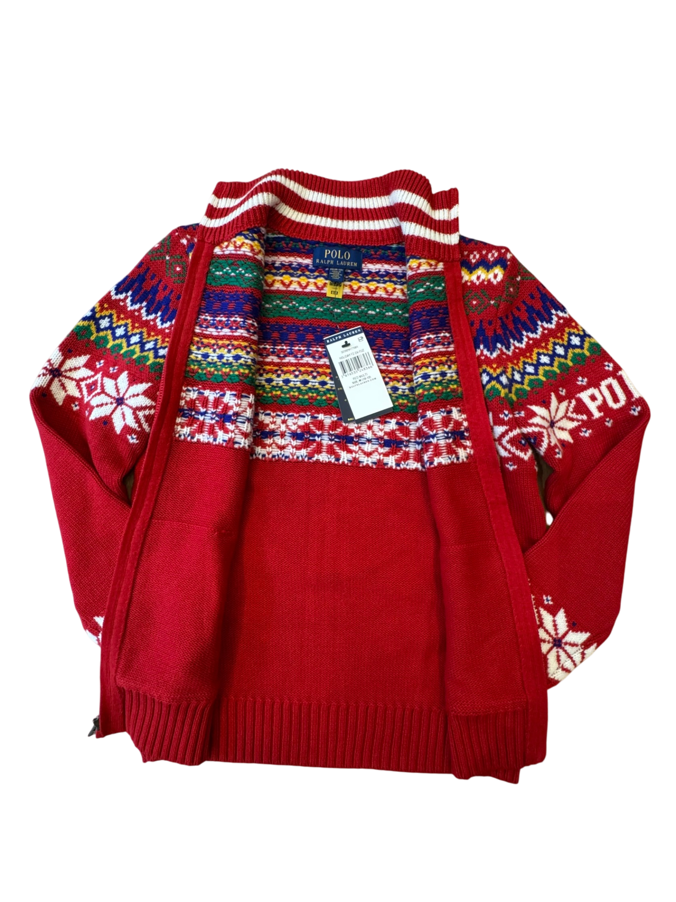 Jacken Rot mit buntem Muster Gr.10-12 | Ralph Lauren