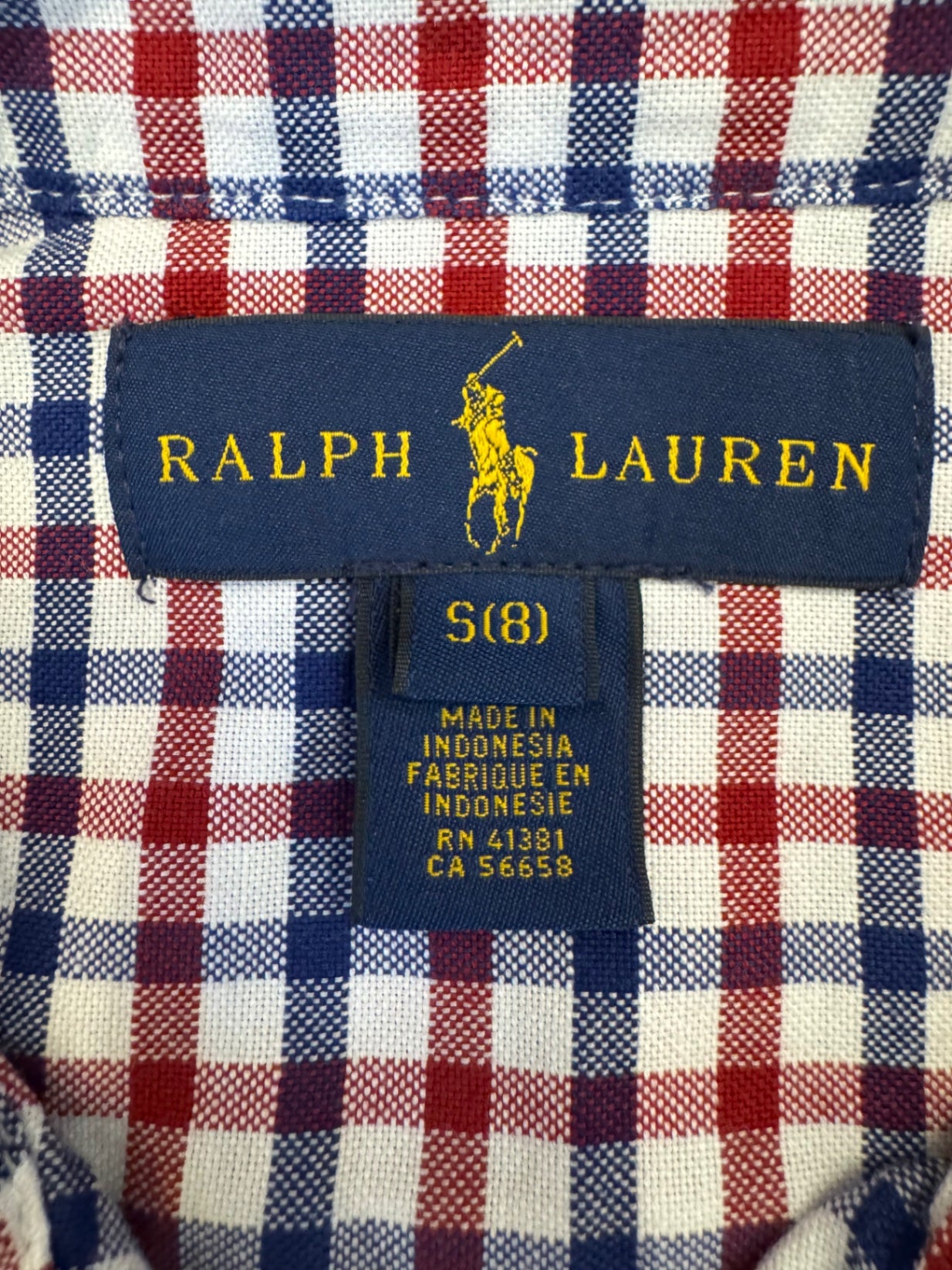 Hemd blau-rot kariert Gr.8 | Ralph Lauren