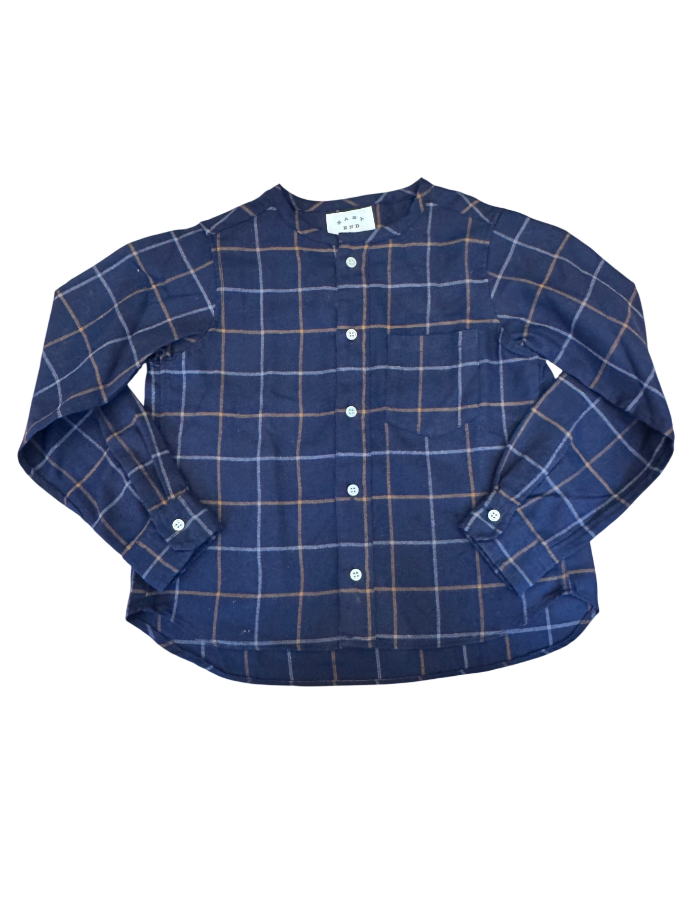 Bluse Blau  kariert Flanell Gr.128 | East End