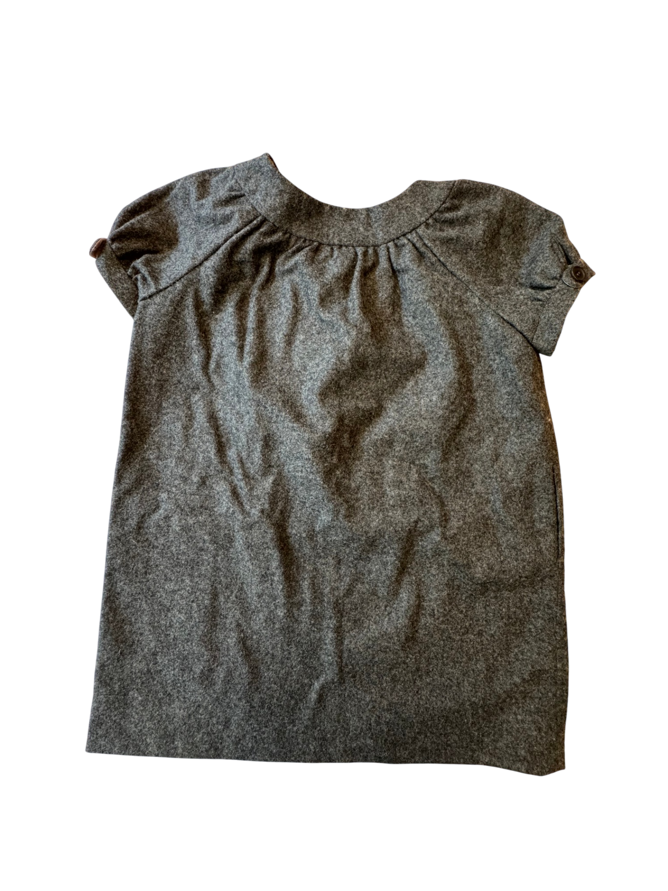 Kleid Mädchen 100% Wolle anthrazith Gr.98/104 | Bonpoint