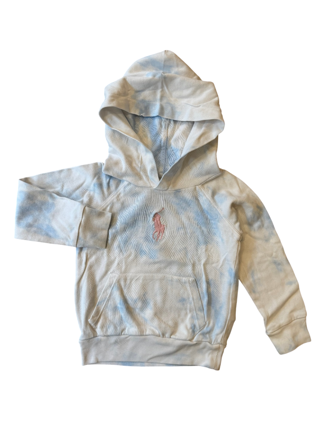 Hoodie Weiß mit blauem Batik Gr.98 | Polo Ralph Lauren