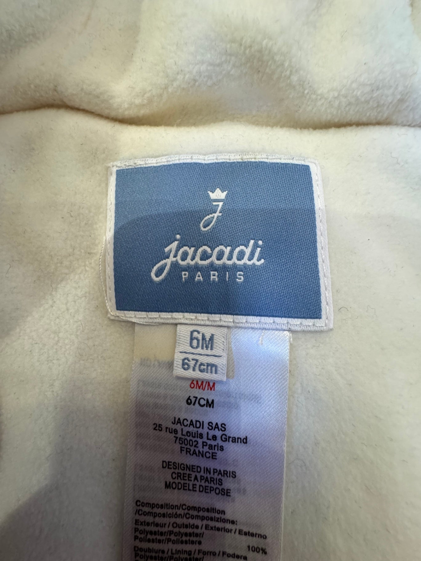 Schneeanzug Baby Mädchen Rosa mit grauen Punkten Gr.62 | Jacadi