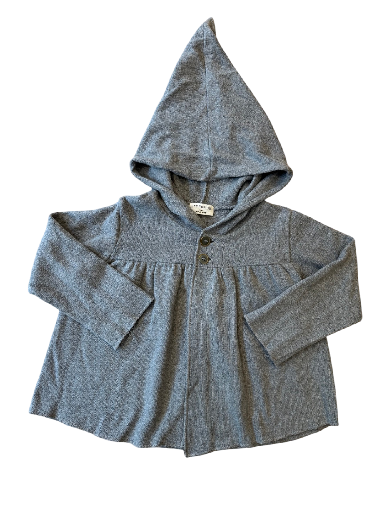 Strickjacke mit Kaputze Cardigan Grau Gr.92/98 | + In the family