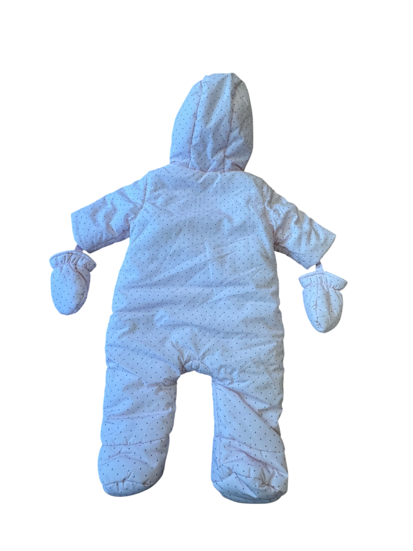 Schneeanzug Baby Mädchen Rosa mit grauen Punkten Gr.62 | Jacadi