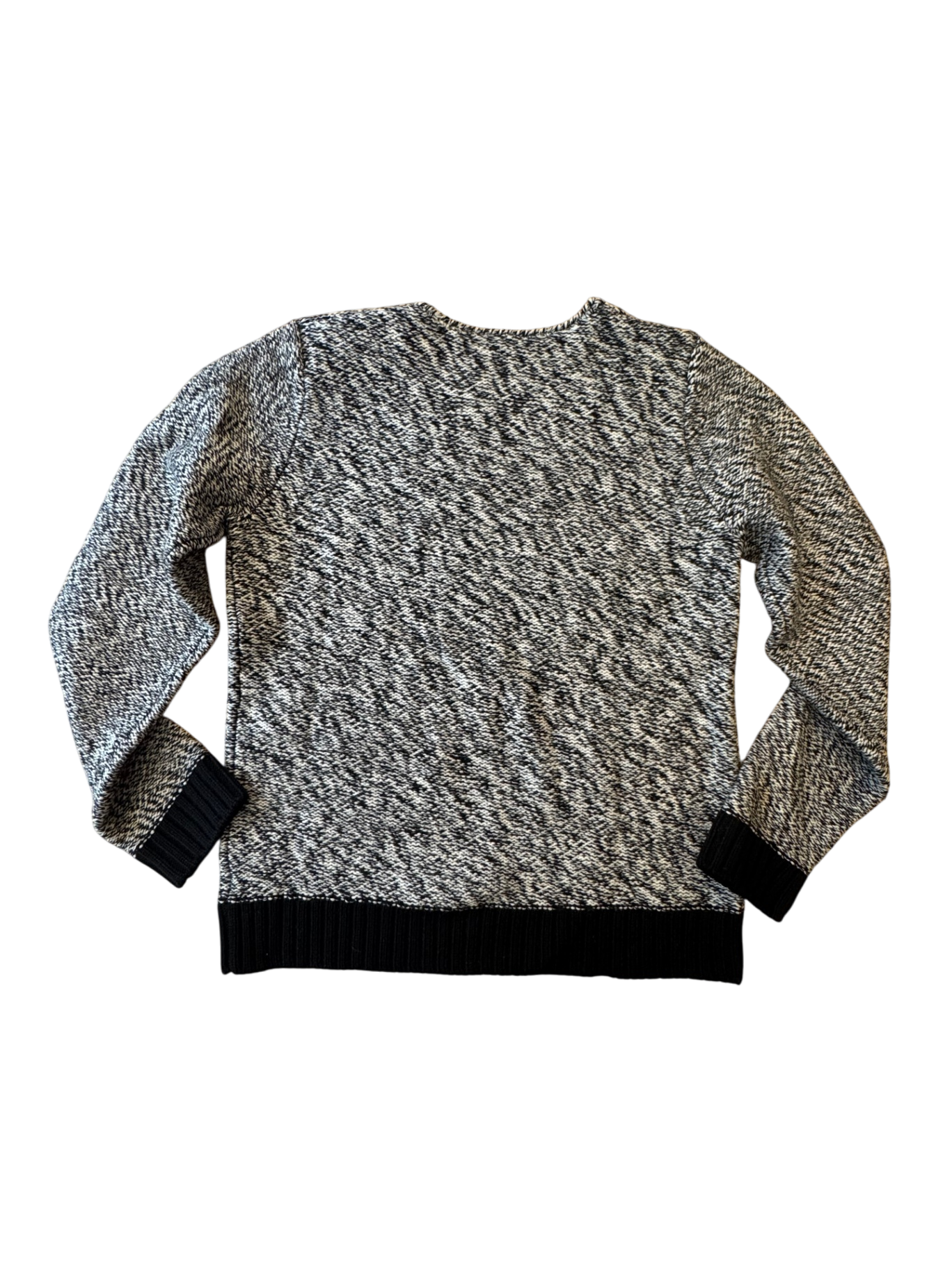 Pullover Schwarz-Weiß-Melange Gr.8 | Bonpoint