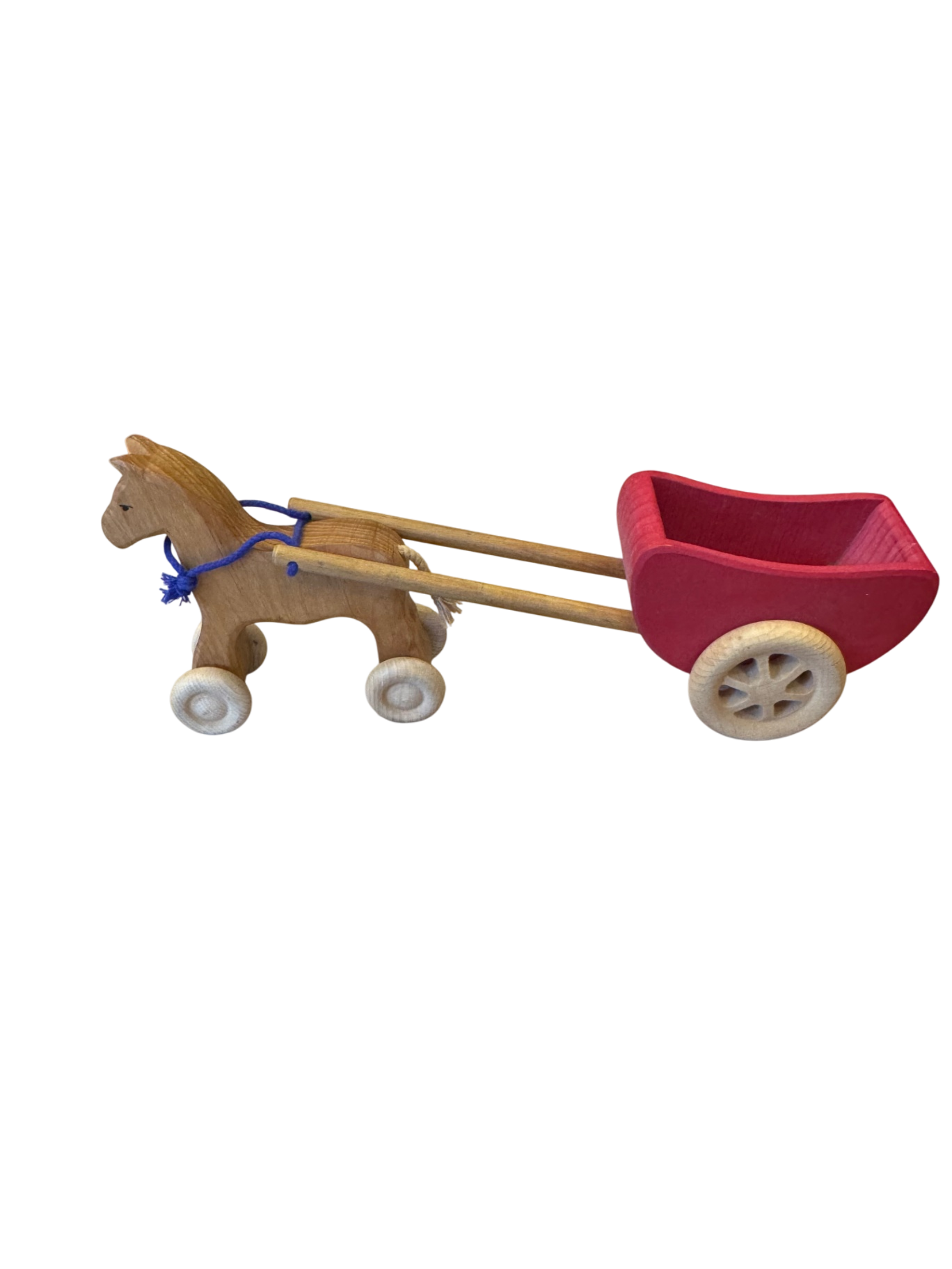 Pferd Willy mit Wagen - Naturholz | Grimms