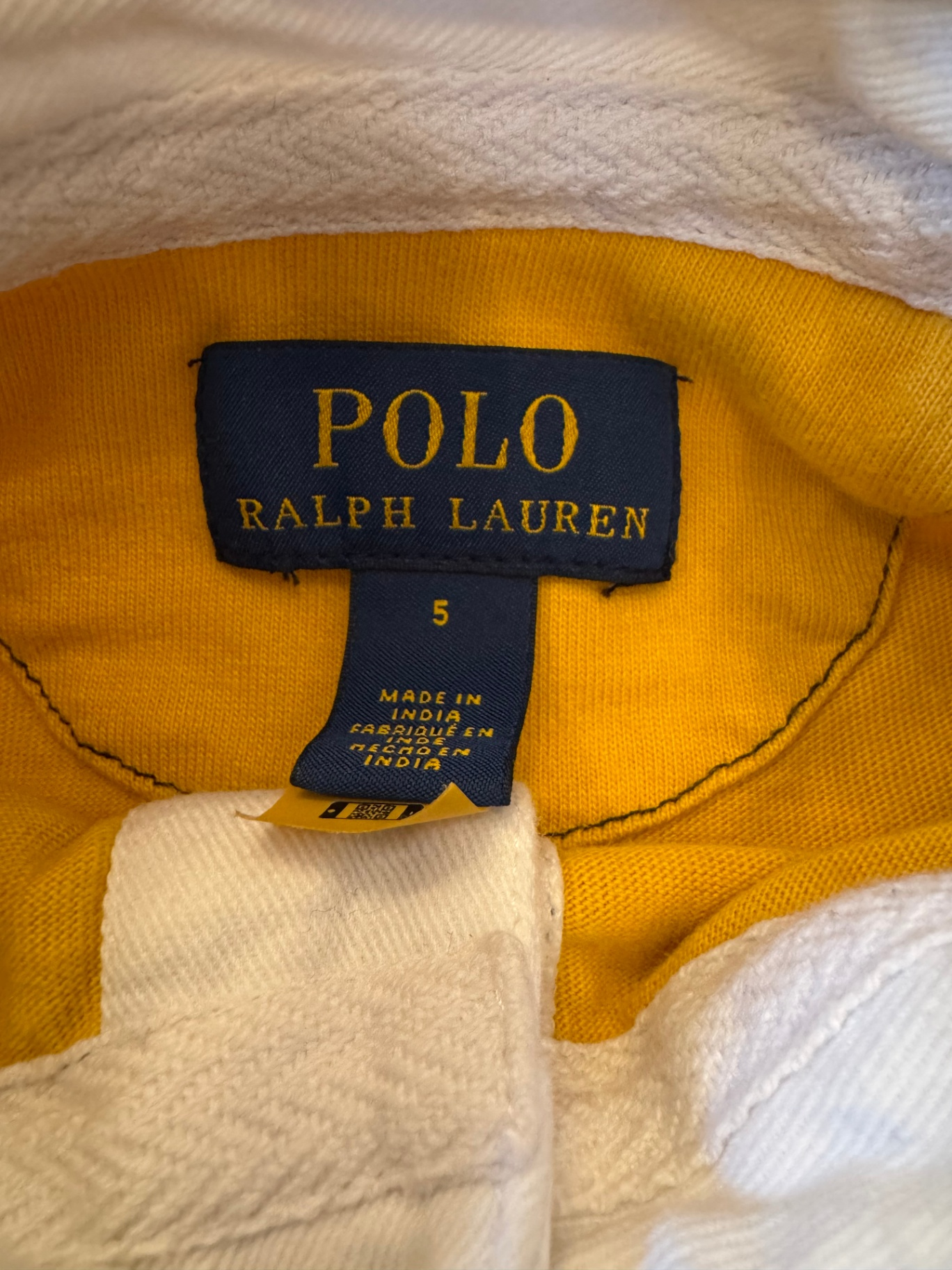 Poloshirt Langarm Gelb und Marineblau Gr.8 | Polo Ralph Lauren