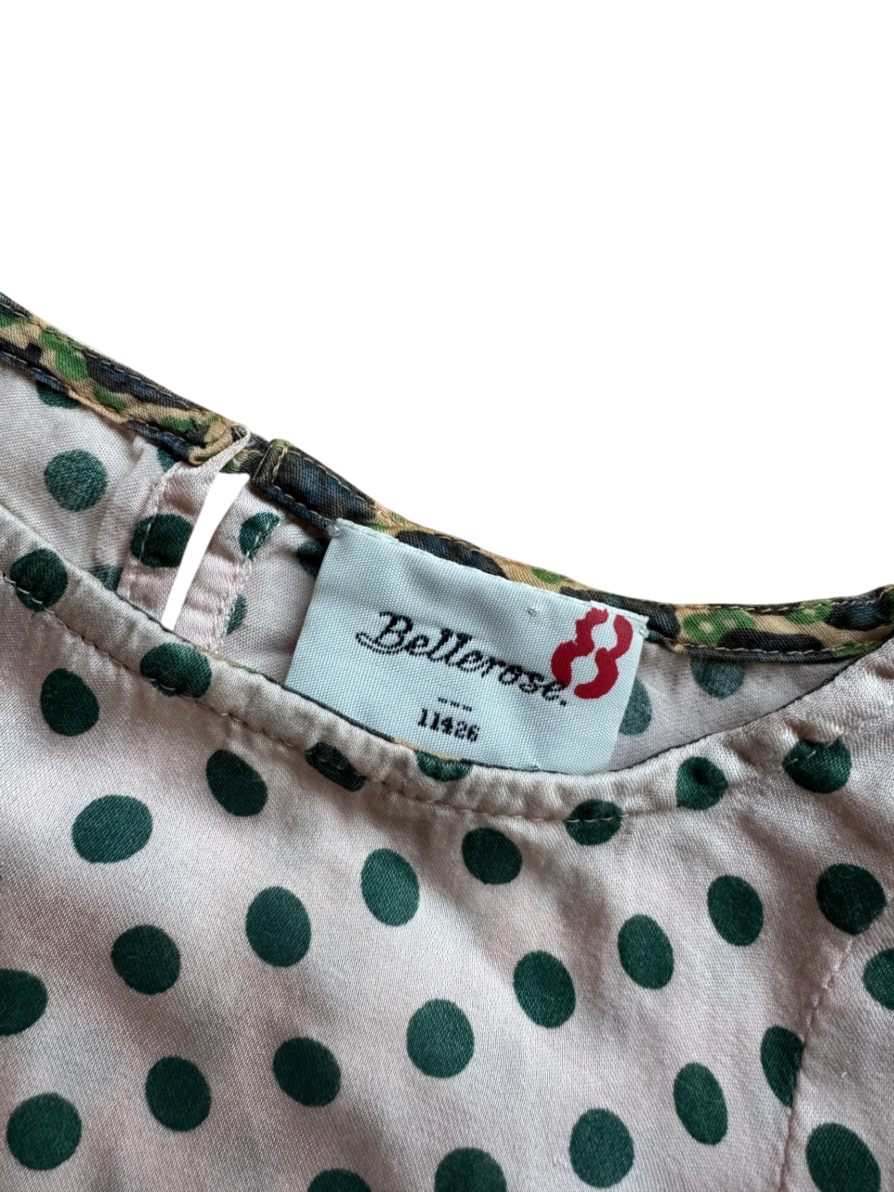 Bluse Rosé mit grünen Punkten Gr.128 | Bellerose