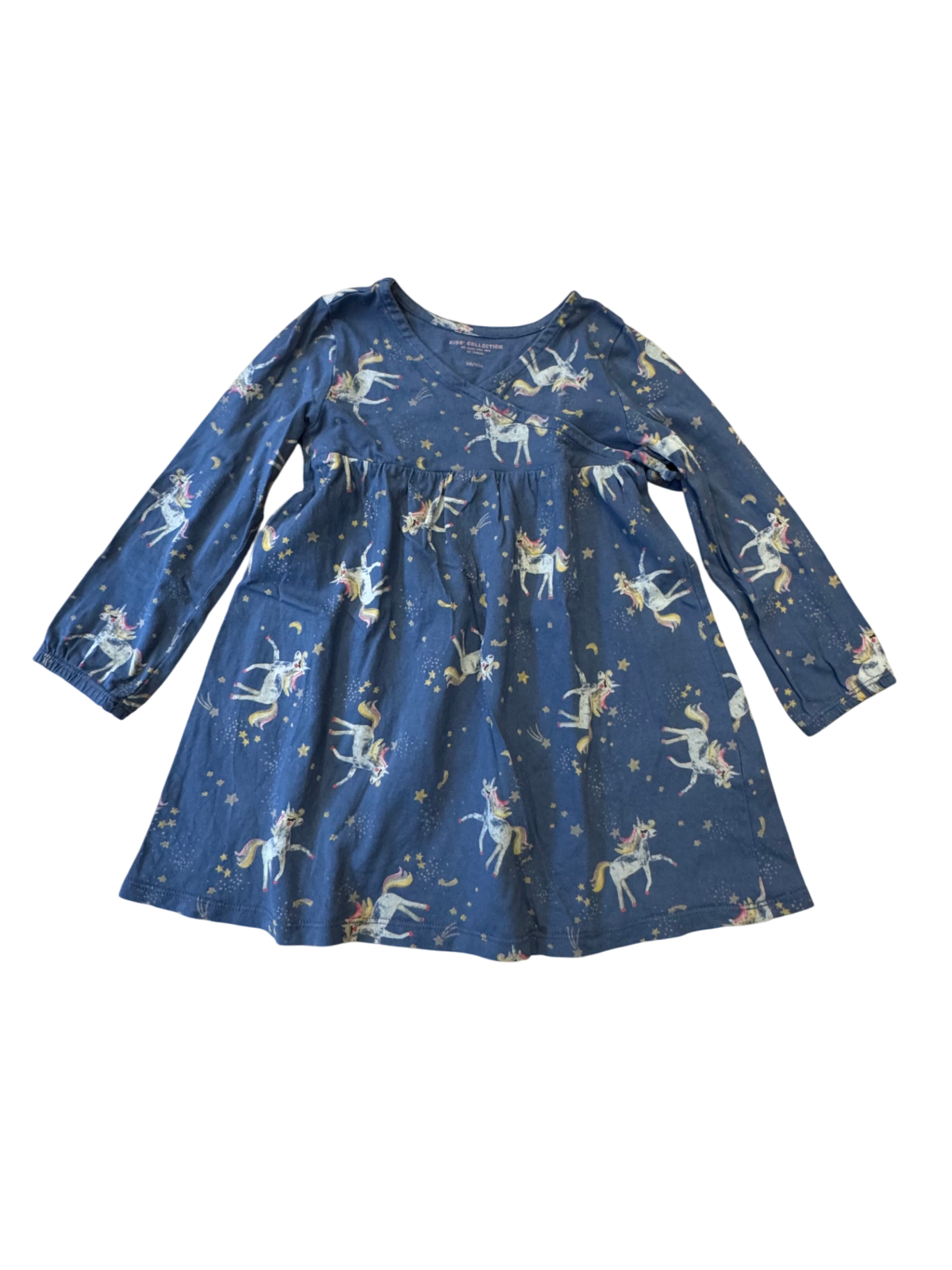Kleid Blau mit Einhörnern und Sternen Gr.98 | Tchibo