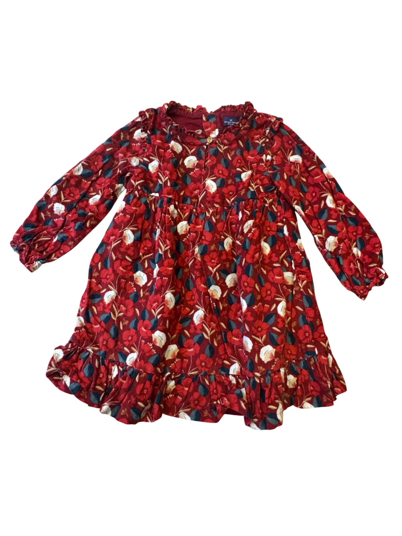 Kleid Rot mit Blumendruck Gr.92 | Sergent Major