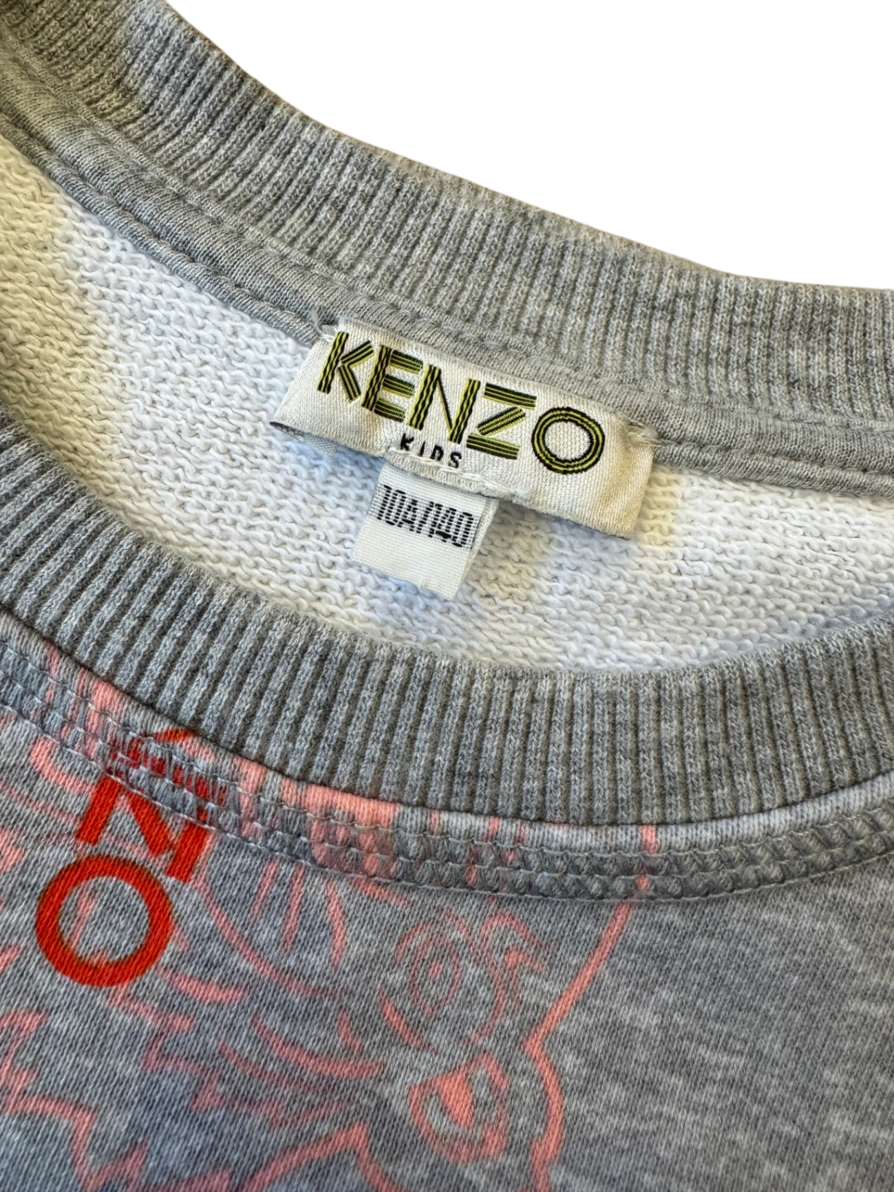 Sweatshirt Grau mit bunten Tigerköpfen Gr.134/140 | Kenzo Kids
