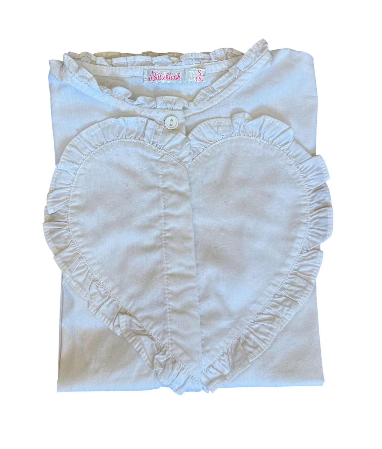 Bluse Weiß mit Rüschenherz Gr.128 | Billieblush