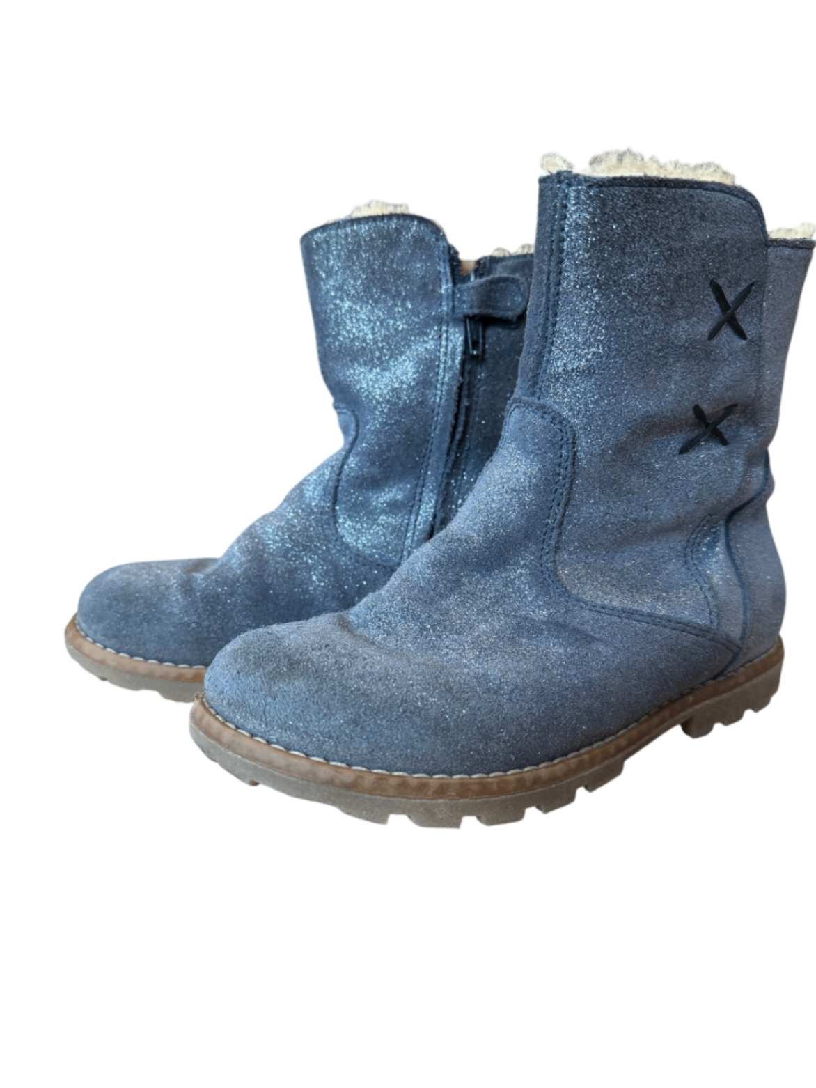 Winterstiefel gefüttert Blau mit Glitzer Gr.29 | Ocra